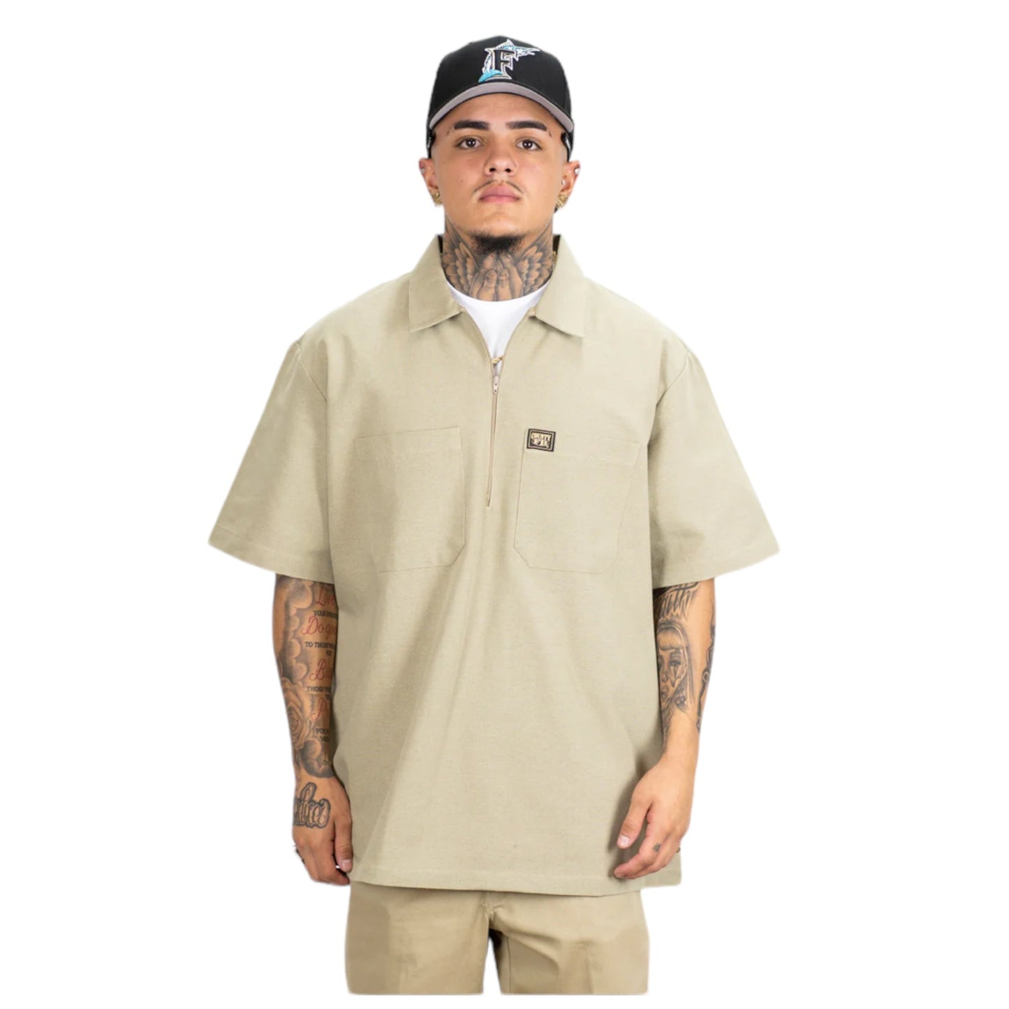 FB County Solid Short Sleeve Zip Shirt