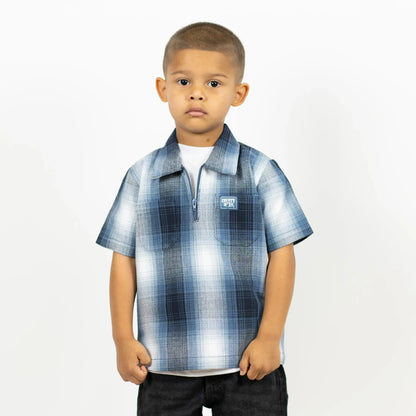 FB County Kids Short Sleeve Checker Zip Shirt