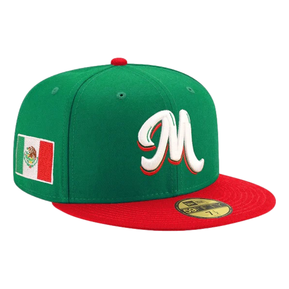 NE Mexico Serie Del Caribe M Green Red 2 Tone 9Fifty Snapback