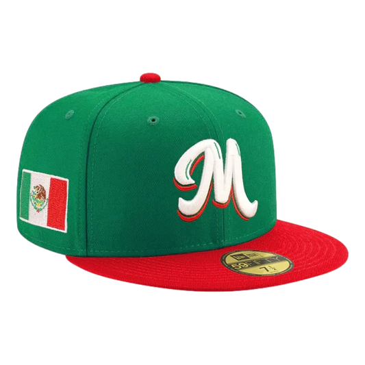 NE Mexico Serie Del Caribe M Green Red 2 Tone 9Fifty Snapback