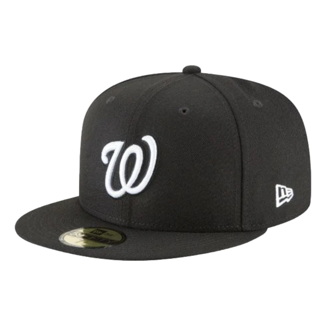 NE Was Nationals Black & White Collection 59FIFTY Fitted Hat